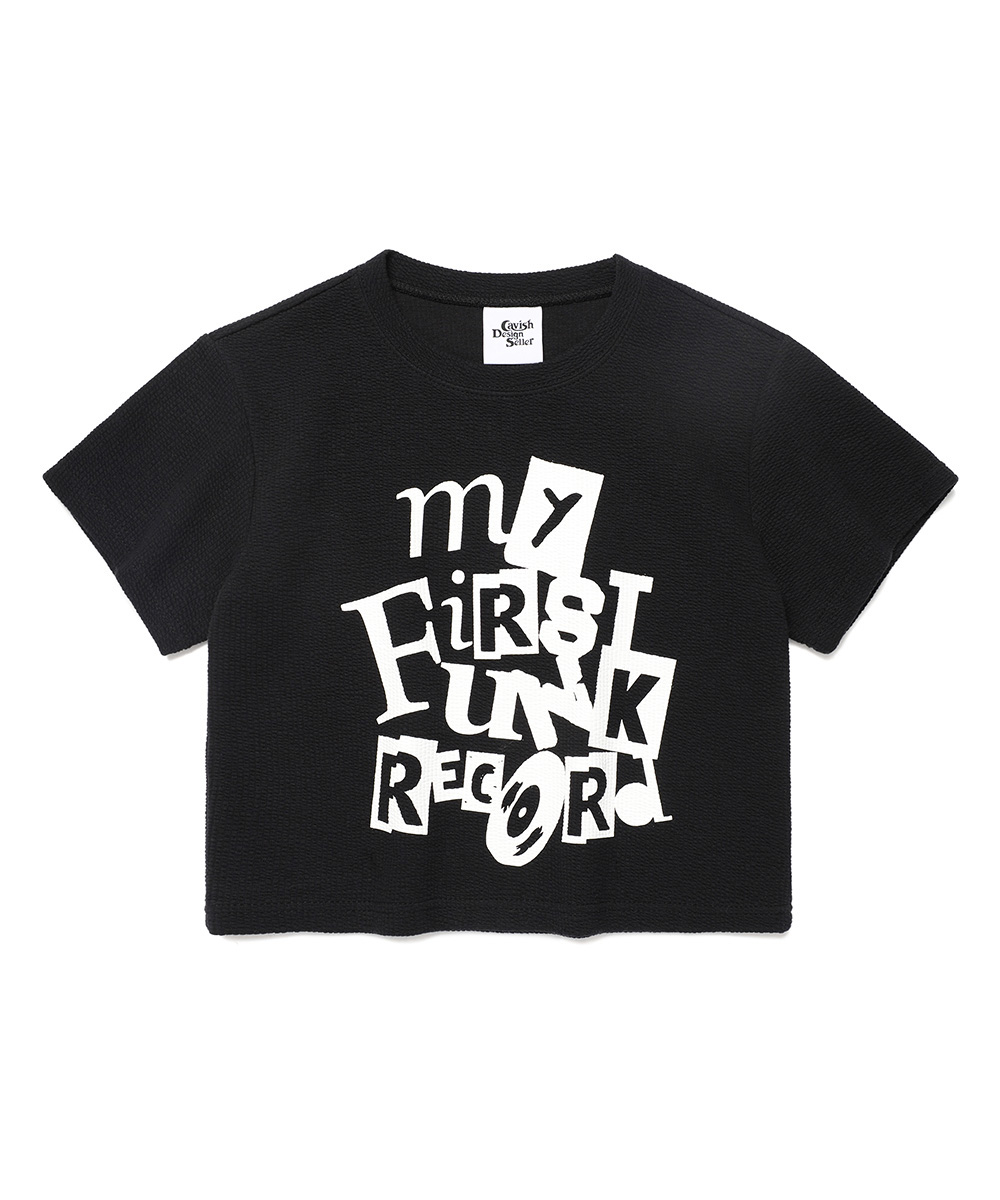 W FUNK RECORD CROPPED SS TEE[BLACK]